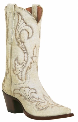 Dan Post DP3248 for $199.99 Ladies El Paso Collection Western Boot with White Fancy Stitched Leather Foot and a Square Snip Toe
