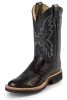 Justin 5005 Men's Tekno Crepe Western Boot with Black Smooth Ostrich Foot and a Double Stitched Low Profile Round Toe
