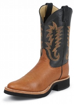 Justin 5016 Men's Tekno Crepe Western Boot with Cognac Smooth Ostrich Foot and a Double Stitched Low Profile Round Toe