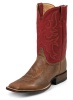 Justin 7004 Men's AQHA Lifestyle Remuda Western Boot with Tan Vintage Goat Foot and a Double Stitched Wide Square Toe