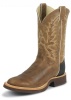 Justin 7026 Men's Tekno Crepe Western Boot with Arizona Mocha Cowhide Foot w/ Shark Counter and a Double Stitched Low Profile Round Toe