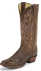 Justin L2687 Ladies Punchy Western Boot with Antique Brown Vintage Goat Foot and a Single Stitched Wide Square Toe