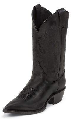 Justin L4921 Ladies Classic Western Boot with Black Chester Cowhide Foot and a Narrow Rounded Toe