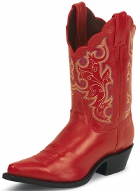 Justin L4971 Ladies Classic Western Boot with Red Classic Cowhide Foot and a Narrow Square Toe