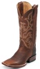 Justin L7002 Ladies AQHA Lifestyle Remuda Western Boot with Mahogany Worn Saddle Cowhide Foot and a Double Stitched Wide Square Toe