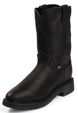 Justin 4763 Men's Double Comfort Collection Work Boot with Black Pitstop Leather Foot and a Round Toe