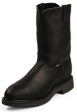 Justin 4767 Men's Double Comfort Collection Work Boot with Black Pitstop Leather Foot and a Round Steel EH Rated Toe