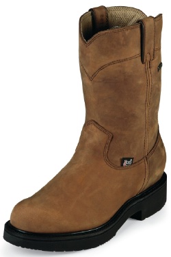 Justin 6604 Men's Double Comfort Collection Work Boot with Aged Bark Leather Foot and a Wide Round Toe.  NEW, but missing the original Justin box