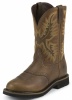 Justin SE4655 Men's Stampede Collection Work Boot with Sunset Cowhide Leather Foot, Perfed Saddle and a Stampede Round Toe