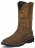 Justin SE4681 Men's Stampede Collection Work Boot with Rugged Tan Leather Foot and a Stampede Round Toe