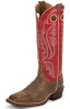 Justin BR326 Men's Bent Rail Boot with Mocha Arizona Cow Foot and a Double Stitched Wide Square Toe