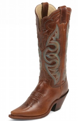 Justin L4331 Ladies Fashion Boot with Saddle Torino Cow Foot and a Narrow Snipped Toe