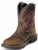 Justin L9903 Ladies Gypsy Western Boot with Aged Bark With Perfed Saddle Foot and a Fashion Round Toe