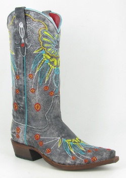 Macie Bean M8038 for $189.99 Ladies Embroidered Collection Western Boot with Midnight Monet Foot and a Snip Toe