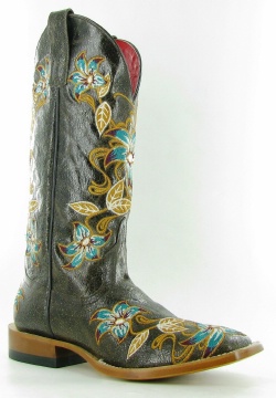 Macie Bean M9034 for $179.99 Ladies Embroidered Collection Western Boot with Glitterrific Foot and a Double Stitch Square Toe