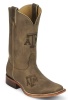 Nocona MDATM12 Men's Collegiate Western Boot with Ponteggio Leather Foot with Ponteggio Natural Distressed Leather Lazer Applied Logo, Wide Square Toe