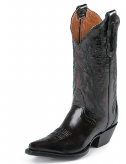 Nocona NL4018 Ladies Fashion Western Boot with Black Cherry Imperial Calf Foot and a Narrow Medium Snip Toe