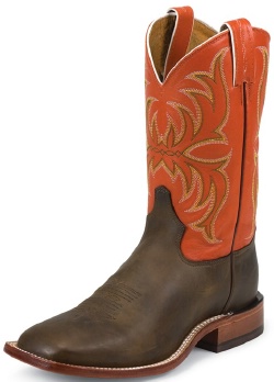 Tony Lama 7904 Men's Americana Collection Western Boot with Bay Cowhide Leather Foot and a Double Stitched Wide Square Toe