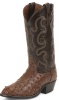 Tony Lama CT878 Men's Exotic Collection Western Boot with Coffee Full Quill Ostrich Leather Foot and a Wide Round Toe
