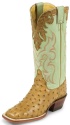 Exotic Square Toe Western Style Boots