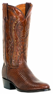 Dan Post DP2351R for $279.99 Men's Raliegh Collection Western Boot with Antique Tan Teju Lizard Leather Foot and a Medium Round Toe