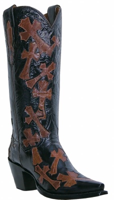 Dan Post DP3220 for $299.99 Ladies Southern Cross Collection Western Boot with Black Inlayed Leather Foot and a Square Snip Toe