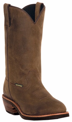 Dan Post DP69691 for $159.99 Men's Albuquerque Collection Work Boot with Tan Distressed Waterproof Leather Foot and a Round Steel Toe