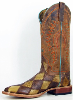 Anderson Beans HP1053 for $209.99 Mens Horsepower Collection Western Boot with Crazy Train Patchwork Foot and a Double Stitch Square Toe