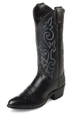 Justin 1409 Men's Classic Western Boot with Black London  Calf Foot and a Medium Round Toe