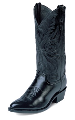 Justin 1434 Men's Classic Western Boot with Black Corona Cowhide Foot and a Narrow Round