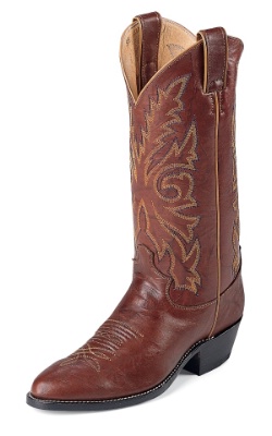 Justin 1560 Men's Classic Western Boot with Chestnut Marbled Deerlite Cowhide Foot and a Medium Round Toe