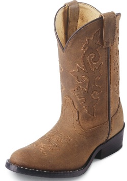 Justin 2253C Childrens Cowboy Boot with Bay Westerner Leather Foot and a Medium Round Toe