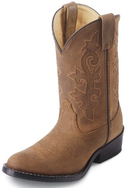Justin 2253Y Youth Cowboy Boot with Bay Westerner Leather Foot and a Medium Round Toe