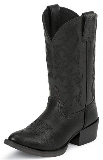 Justin 2553JR Kids Stampede Boot with Black Deercow Leather Foot and a ...