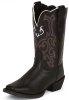 Justin 2554JR Kids Stampede Boot with Black Deercow Leather Foot and a Single Stitched Wide Square Toe