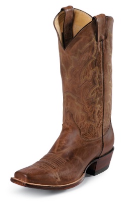 Justin 2680 Men's Punchy Western Western Boot with Tan Distressed Vintage Goat Foot and a Single Stitched Wide Square Toe