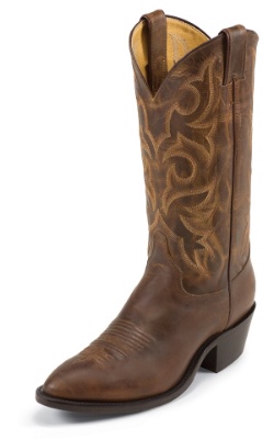 Justin 2704 Men's Classic Western Boot with Tan Distressed Vintage Goat Foot and a Medium Round Toe