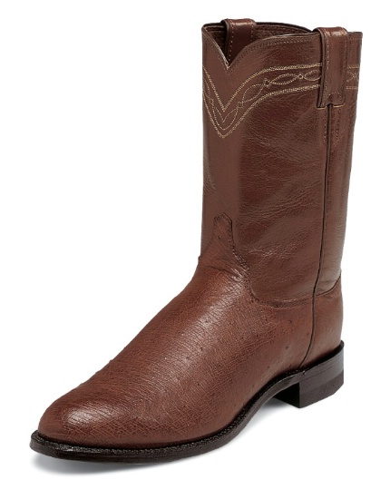 Justin 3023 Men's Exotic Roper Boot with Antique Brown Smooth Ostrich ...