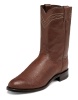 Justin 3023 Men's Exotic Roper Boot with Antique Brown Smooth Ostrich Foot and a Roper Toe