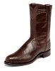 Justin 3114 Men's Exotic Roper Boot with Chocolate Lizard Foot and a Roper Toe