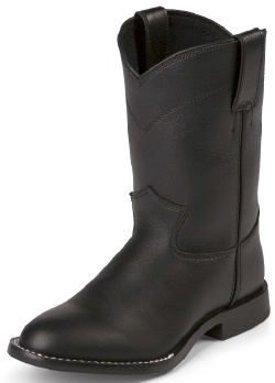 Justin 3133C Childrens Roper Boot with Black Kiddie Leather Foot and a Roper Toe
