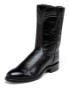 Justin 3172 Men's Exotic Roper Boot with Black Smooth Ostrich Foot and a Roper Toe
