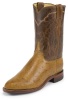 Justin 3290 Men's Exotic Roper Boot with Antique Tan Smooth Ostrich Foot and a Roper Toe