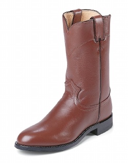 Justin 3404 Men's Classic Roper Boot with Tan Kiddie Cowhide Foot and a Roper Toe