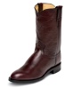 Justin 3435 Men's Classic Roper Boot with Black Cherry Corona Cowhide Foot and a Roper Toe
