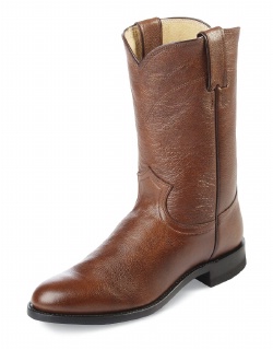 Justin 3714 Men's Classic Roper Boot with Tan Corona Cowhide Foot and a Roper Toe