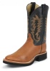 Justin 5016 Men's Tekno Crepe Western Boot with Cognac Smooth Ostrich Foot and a Double Stitched Low Profile Round Toe