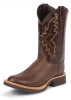 Justin 5131 Men's Tekno Crepe Western Boot with Antique Brown Smooth Ostrich Foot w/ Bullhide Counter and a Double Stitched Low Profile Round Toe