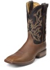 Justin 7010 Men's AQHA Lifestyle Remuda Western Boot with Mahogany Worn Saddle Cowhide Foot and a Single Stitched Wide Square Toe