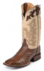 Justin 8500 Men's AQHA Lifestyle Remuda Western Boot with Antique Brown Full Quill Ostrich Foot and a Double Stitched Wide Square Toe
